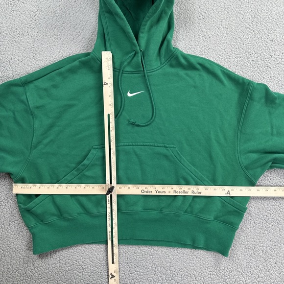 Nike Center Swoosh Phoenix Fleece Hoodie Women Medium Green Logo DQ5858-365 - Picture 5 of 16